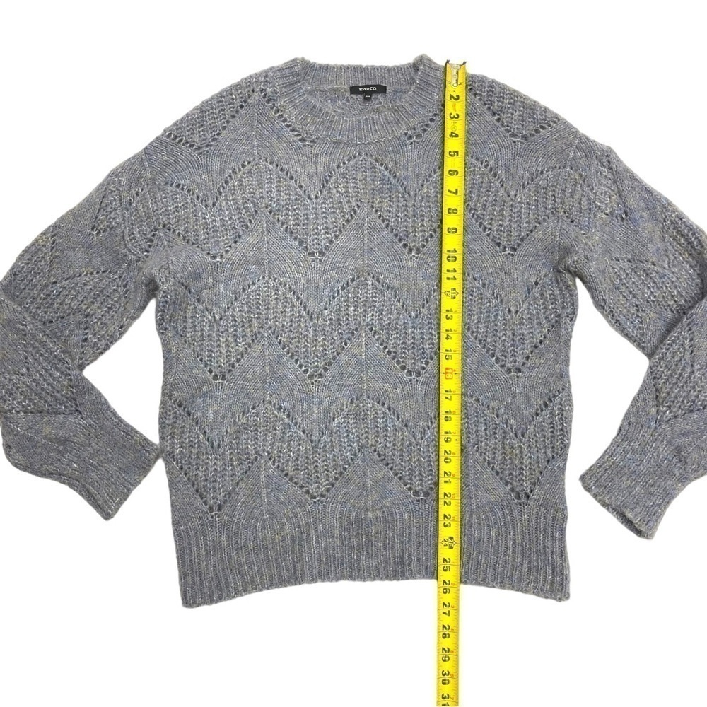 Reitmans knitted fuzzy sweater grey green size M - Picture 8 of 12